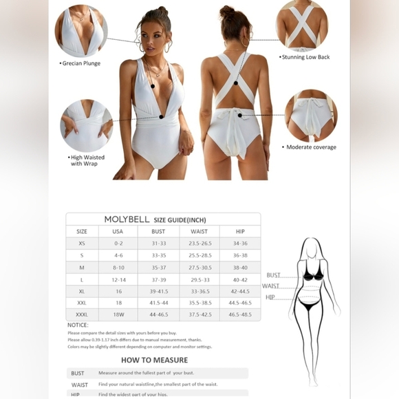 MOLYBELL Deep Plunge Monokini #434 NWOT - Picture 7 of 13